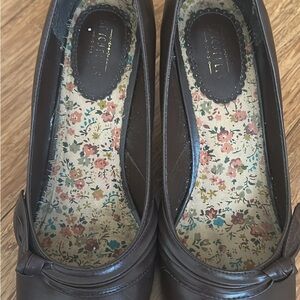 Brown Floral Lined Women's Shoes